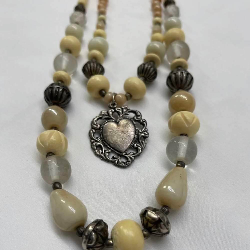 Necklace (Double Strand Beaded/Heart)
